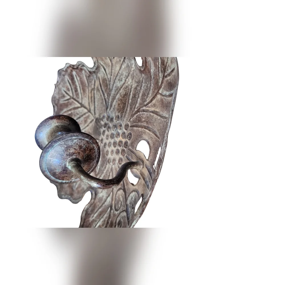 Vintage Candle Wall Sconce Grape Leaf